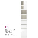 <SS期間中エントリーでポイント10倍>スリム すきまくん 板扉キャビネット スライド棚付タイプ TS 幅31〜45cm 奥行52cm チェスト 収納 開き扉 ...