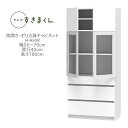 テレビすきまくん 幅56〜70cm 奥行42cm 高さ180cm 両開き ポリカ扉キャビネット H-AHW【一部地域開梱設置無料】【代引き不可】