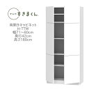 テレビすきまくん 幅71〜80cm 奥行42cm 高さ180cm 両開き キャビネット H-TTW【一部地域開梱設置無料】