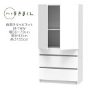 テレビすきまくん 幅56〜70cm 奥行42cm 高さ155cm 両開き キャビネット M-THW【一部地域開梱設置無料】【代引き不可】