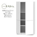 テレビすきまくん 幅71〜80cm 奥行42cm 高さ155cm 両開き キャビネット M-TTW【一部地域開梱設置無料】【代引き不可】