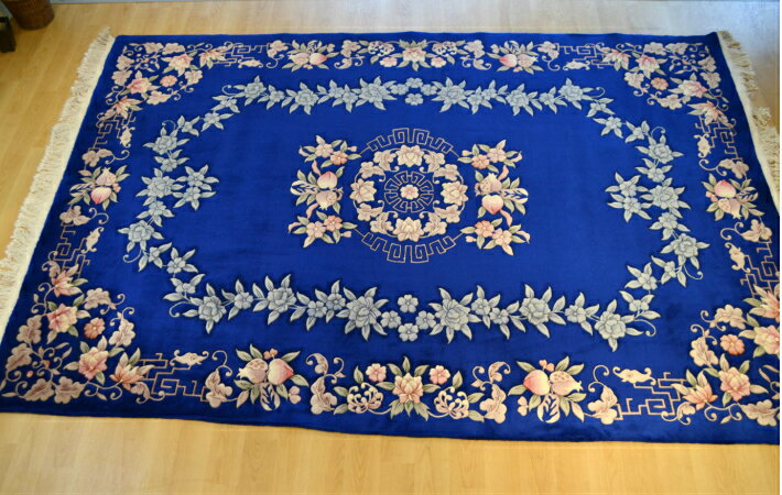 じゅうたん【送料無料】訳あり マット 絨毯 ラグ ウール100％ 緞通 中国 アウトレット 182cm×273cm 120緞 青島緞通 2