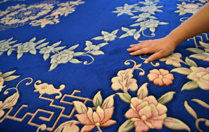 じゅうたん【送料無料】訳あり マット 絨毯 ラグ ウール100％ 緞通 中国 アウトレット 182cm×273cm 120緞 青島緞通 3