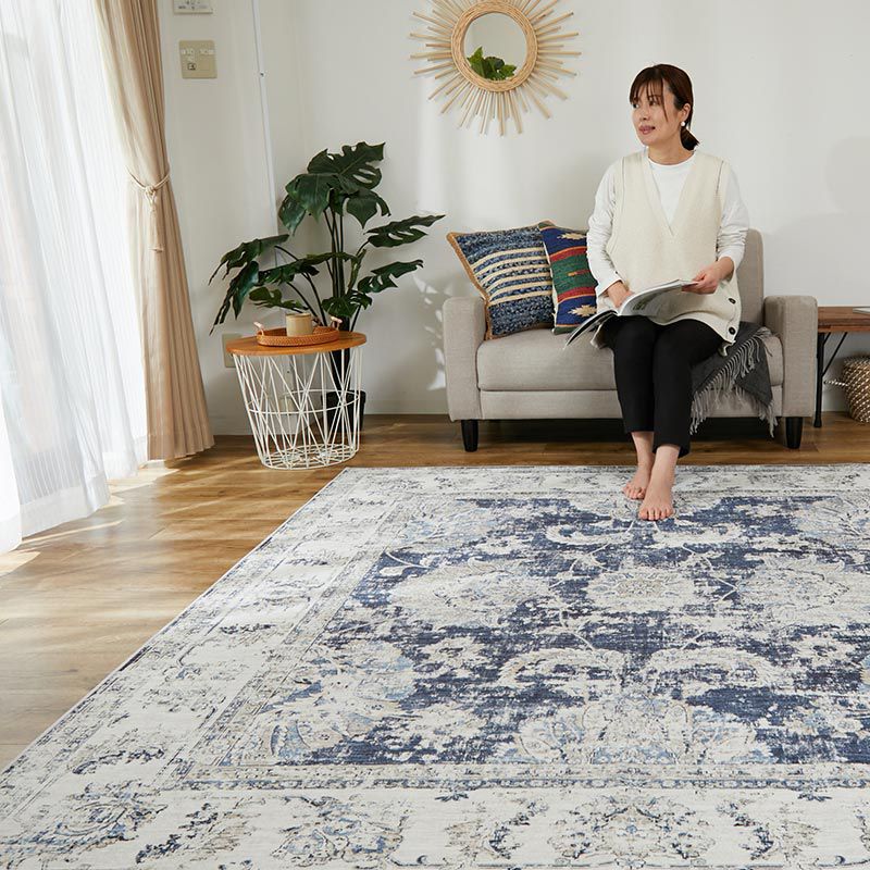 Rakuten - 50x80cm/70x120cm/130x190cm/190x190cm/190x240cm/140cm円形/190cm円形/丸形/ラグ/カーペット/玄関マット