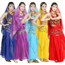 ベリーダンス スカート衣装セット 大人 ジャスミンコスチューム 可愛い ダンス衣装 スパンコル レッスン着 舞台 イベントコスチューム6色 衣装 レディース ベ...