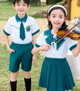 キッズダンス衣装 子供学園服制服 イギリス風 カジュアルパンツスーツセット トップス+パンツ/トップス+スカートダンス衣装 応援服プリーツスカート ジュニアダン...