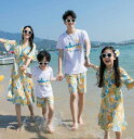 親子ペアルック カップル 親子お揃いウエア女の子 男の子 Tシャツ+半ズボン アロハシャツ ワンピース リゾート風 海 ビーチウェア パパ ママ 半ズボン ゆったり 新婚旅行 旅行 カジュアル レディース メンズ 子供服S-3XL 100cm-160cm