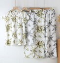 半袖パジャマ 上下2点セットロングパンツ タンクトップ ミニパンツ 花柄 ルームウェア レディースパジャマ ガーゼ女 ロングパンツ