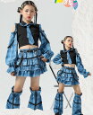 女子ダンス衣裳 ダンス衣装 チェック柄スカート 長袖シャツ ネクタイおまけ ジャズダンス 衣装 子供 ヒップホップ ダンスウェア チアダンスステージ衣装 女の子ステージ衣装 団体 ダンスウエア JAZZ HIPHOP ダンス 衣装 文化祭 イベン出演服 お揃いウエア ブルー