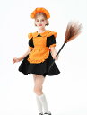 ハロウイン衣装 女の子メイドドレス オレンジ カボチャ ワンピース cosplay 衣裳 メイド服 膝丈 半袖 エプロン lolita コスプレ衣装 コスチューム ロリータ ワンピース メイド喫茶 イベント 仮装 COSPLAY ワンピース コスプレ 学園祭 イベント110-150cm パニエ靴下追加可