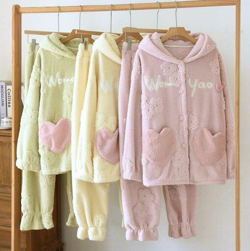 冬パジャマ 可愛い ハート レディース 秋冬 厚手パジャマ 上下セット ふわふわ ルームウェア 起毛 フード付きコート パンツ もこもこ 部屋着 可愛い 暖かい ルームウェア 3色 L XL 冬パジャマ 可愛い ハート レディース 秋冬 厚手パジャマ 上下セット ふわふわ ルームウェア 起毛 フード付きコート パンツ もこもこ 部屋着 可愛い 暖かい ルームウェア 3色 L XL