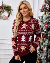 セーター サンタクロス柄 ニットセーター クリスマス 柄暖かい セーター イベント セーター レディース トップス ニット 秋冬 ニットセーター ニット 大人 レディース 春 秋 冬 長袖 女性 可愛い おしゃれ 大きめ ゆったり 体型カバー プレゼント