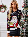 レディースセーター サンタクロース柄ニットセーター クリスマス 柄暖かい セーター イベント セーター レディース トップス ニット 秋冬 ニットセーター ニット 大人 レディース 春 秋 冬 長袖 女性 可愛い おしゃれ 大きめ ゆったり 体型カバー プレゼント