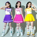 チアガール衣装 子供ダンス tシャツ+スカート 靴下追加可能 舞台服 ダンス衣装 小学生 中学生ダンス 演出服 グラデーション ダンス衣装 女の子 可愛い ダンス衣装 チア ガールズ 演出服 イベントダンス衣装 応援服 舞台服 110-180cm