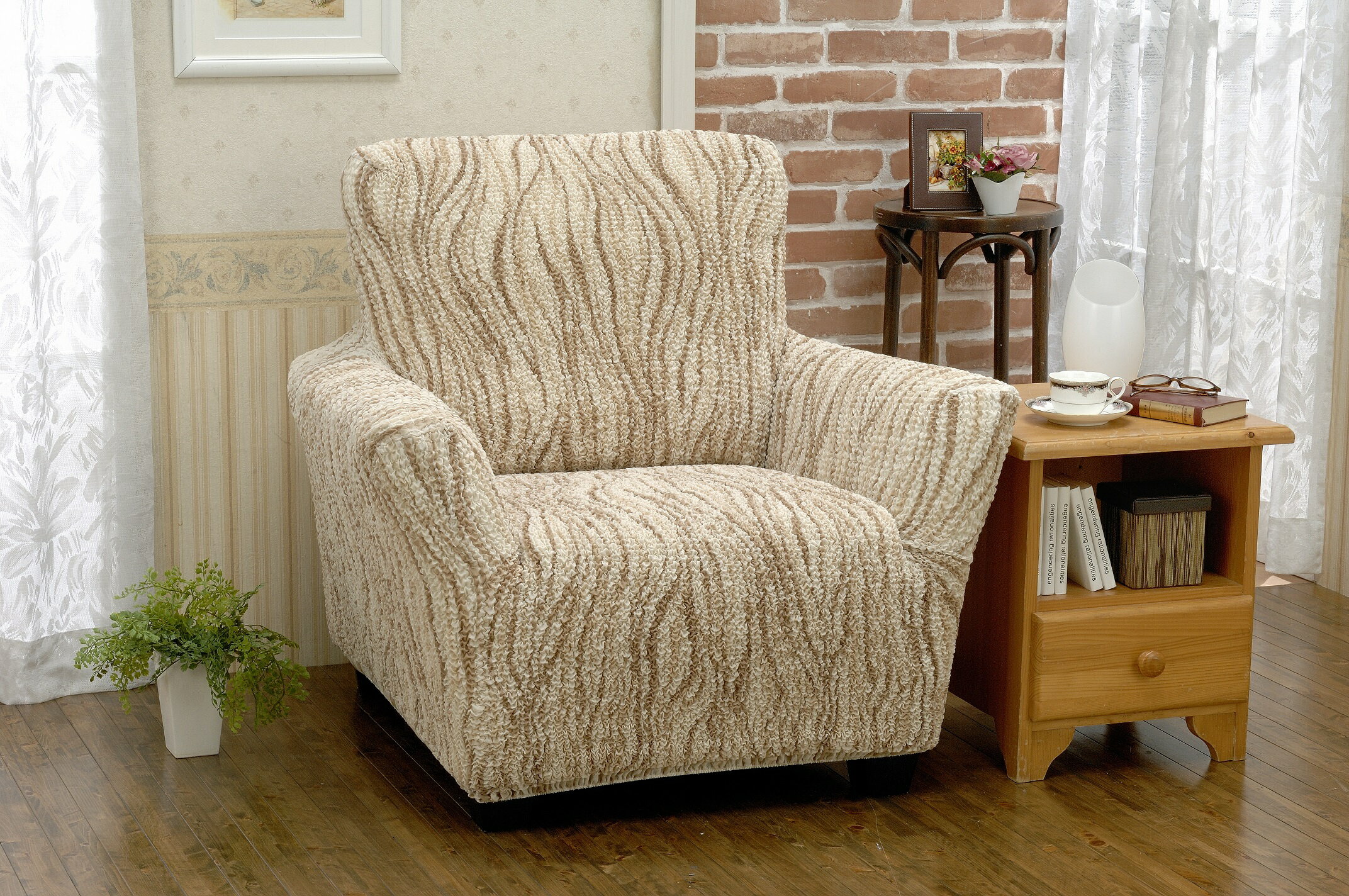 【再入荷】高級イタリア製ソファカバー 1人掛け マーブルデザイン ソファカバー