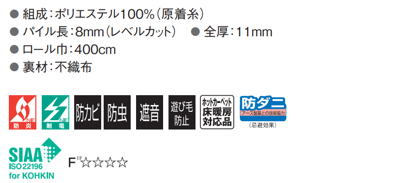 【最大ポイント28倍+クーポン】カーペット 高級 通販 サイズ内カット無料 離島以外 送料無料 アスワン アスブリンク:BLK 本間長4畳(横191×縦382cm)切りっ放しのジャストサイズ [3]