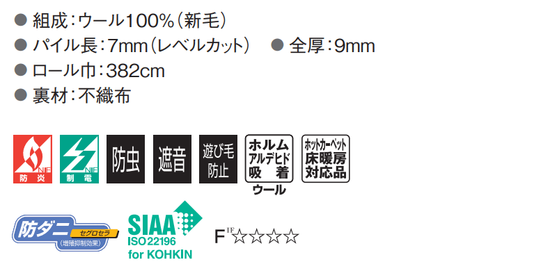 【最大ポイント28倍+クーポン】カーペット 高級 通販 サイズ内カット無料 離島以外 送料無料 アスワン ニューウールポリッシャー:NWL 廊下敷き(横95×縦286cm)切りっ放しのジャストサイズ [3]