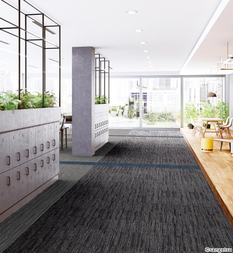 サンゲツ タイルカーペット NTH-880 F-eco ミスティ F Mサイズ(ラグサイズ 200x200cm)16枚1組+4枚 /一枚のサイズ:50cm×50cm [2]