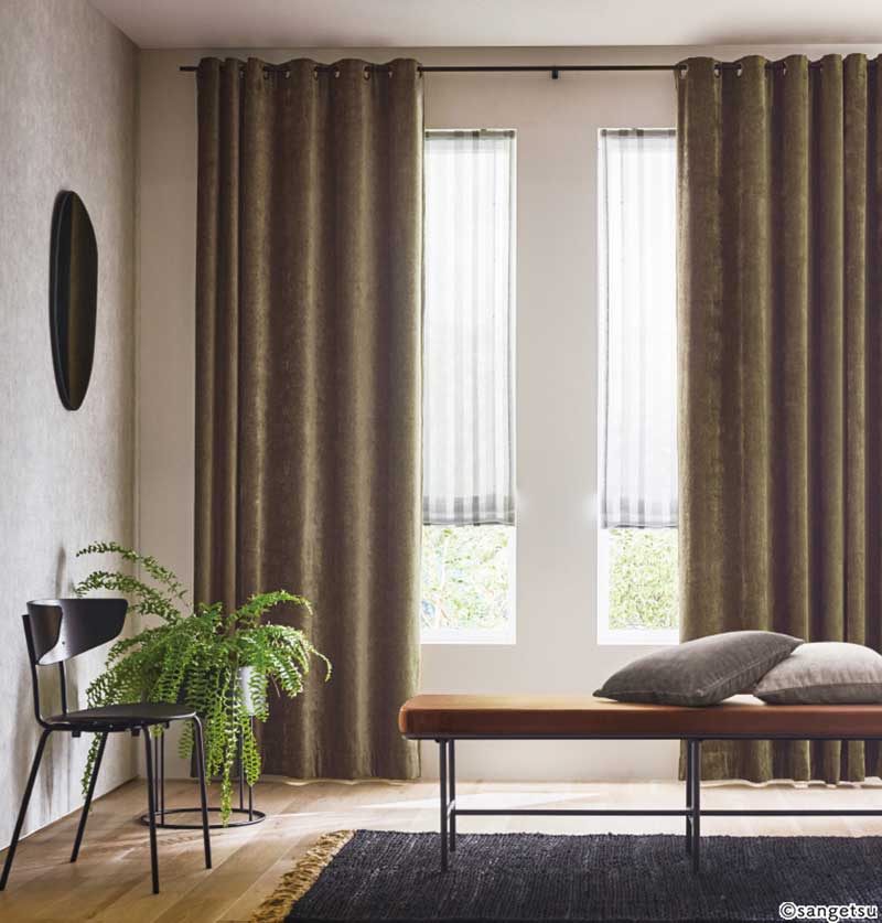 カーテン&シェード サンゲツ AC Plain AC2271〜2276 SS仕様(スタンダード)約2倍ヒダ 幅210x高さ100cmまで [3]