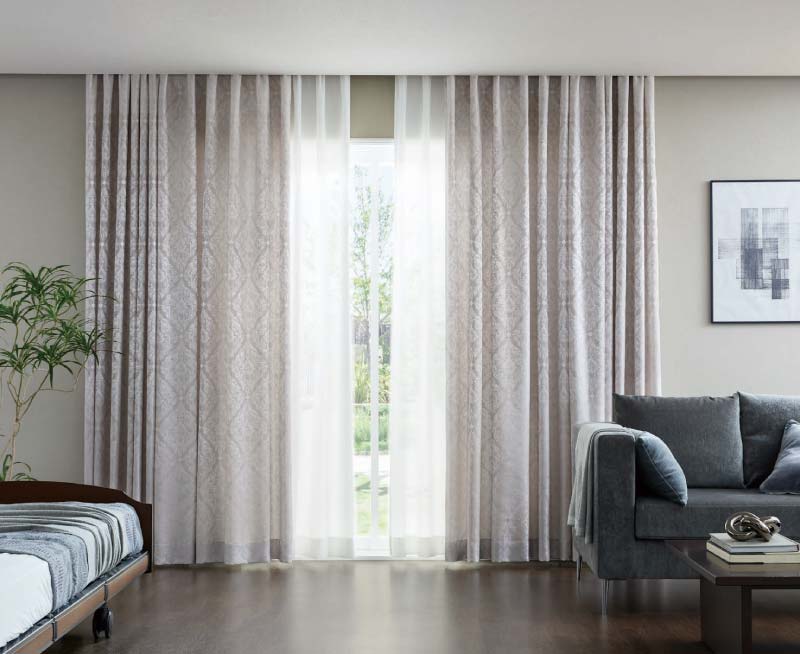 カーテン コントラクト スミノエ フェイス 福祉 スタンダード縫製 約1.5倍ヒダ シェダル E7208〜E7211 幅300×高さ300cm迄