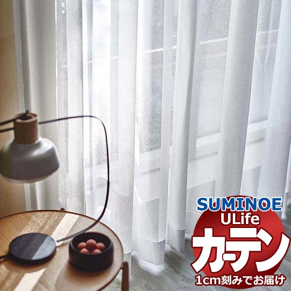 スミノエ オーダーカーテン ユーライフ ファンクショナルシアー U-5459 スタンダード 約1.5倍ヒダ タテ使い 裾3つ折 幅600x高さ260cmまで