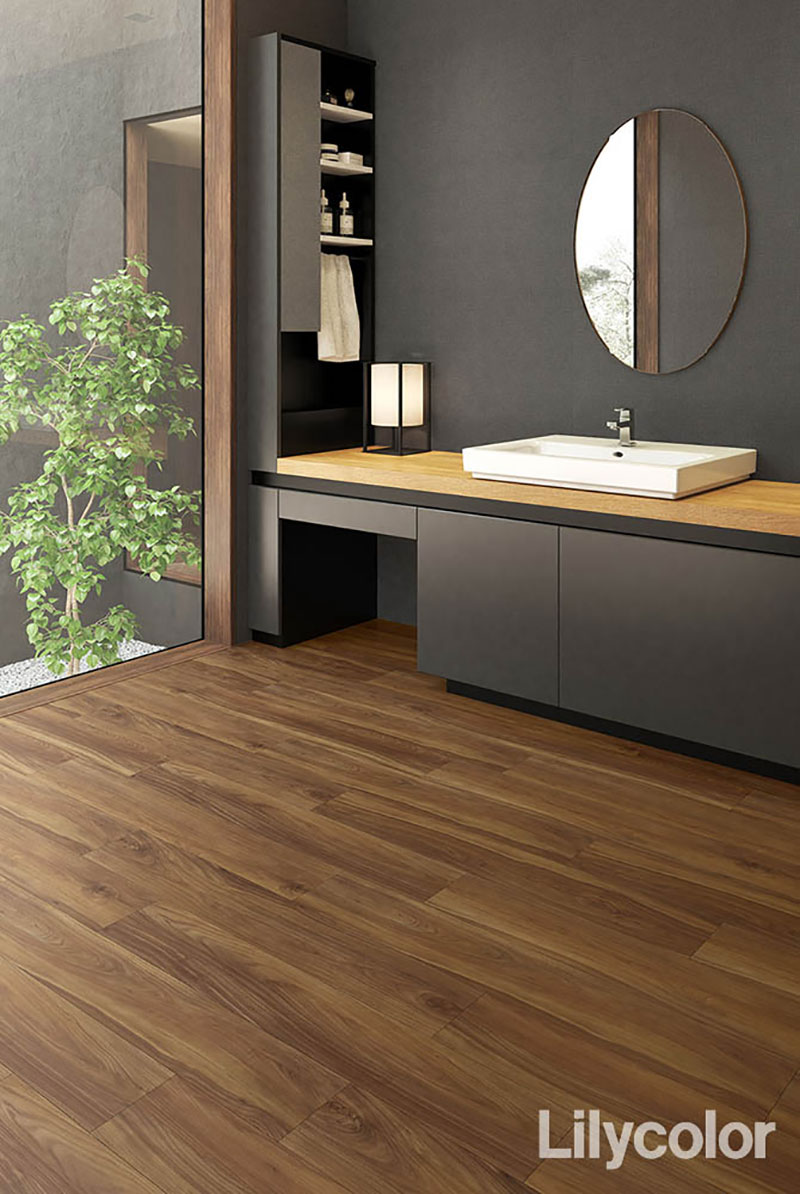 リリカラ フロアタイル エルワイタイル WOOD スリックウォールナット LYT 84107〜LYT 84108 ケース売り/1ケース 24枚入り(約3.29m2)