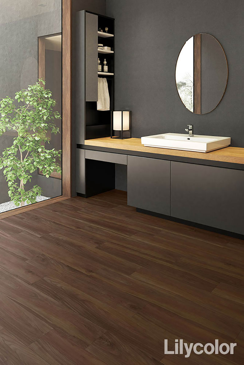 リリカラ フロアタイル エルワイタイル WOOD スリックウォールナット LYT 84107〜LYT 84108 ケース売り/1ケース 24枚入り(約3.29m2) [2]