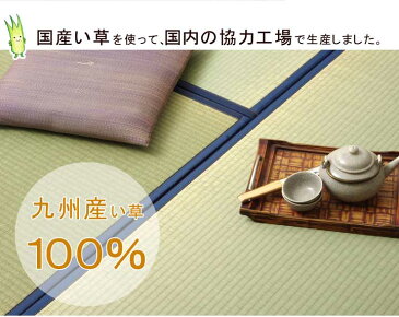 置き畳 半畳 国産 い草ラグ 『あぐら』 ネイビー 約82×82cm 9枚組