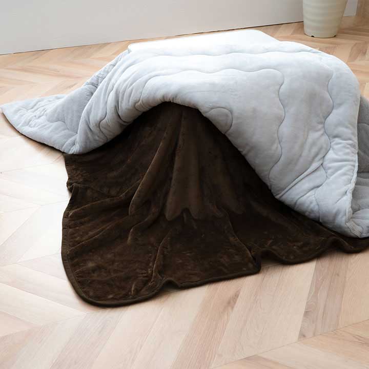 こたつ布団用 中掛け毛布 フランネル 円形 約110cm丸