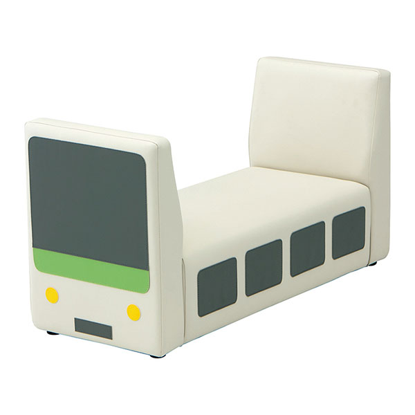 omoio 驚きの高品質!耐久性ばっちりのかわいい子供用シリーズ キッズベンチ(のり物シリーズ) トレインベンチ グレー/KS-KB-GY