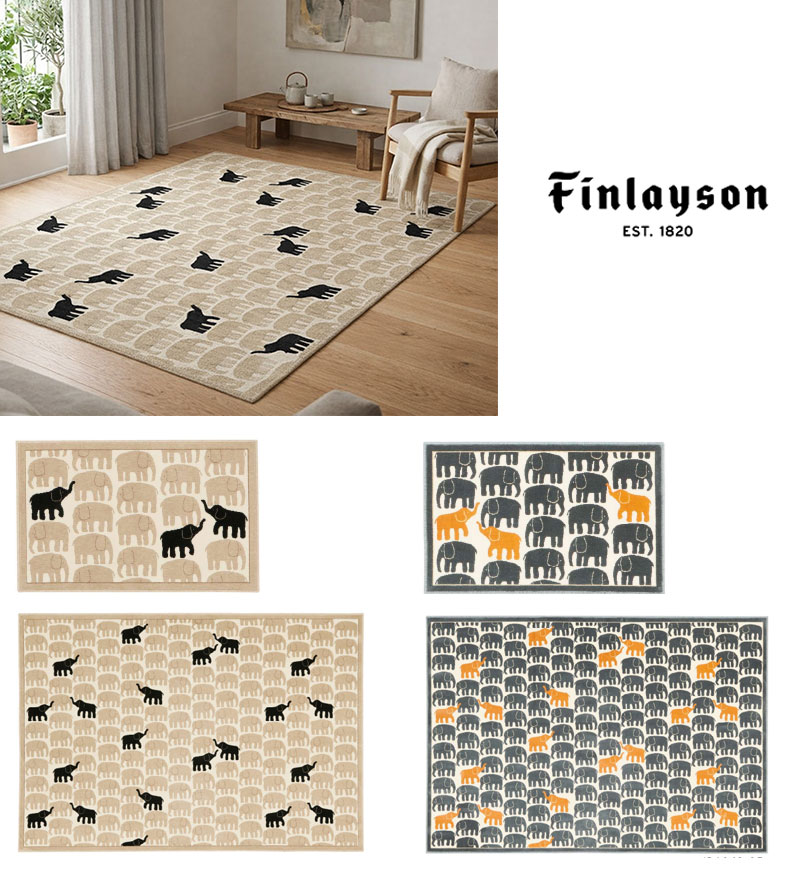 送料無料 北欧ラグマット フィンレイソン RUG/ラグ ELEFANTTI VAPAA/エレファンティ ヴァパア 140×200cm [2]
