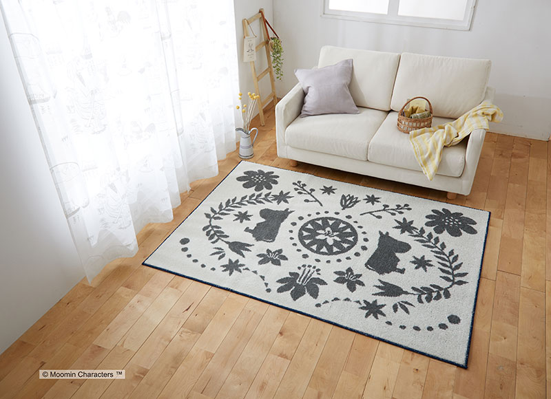 【送料無料】北欧 ラグマット MOOMIN EDTION.3FOLK LINE RUG(フォークライン ラグ)約130x185cm