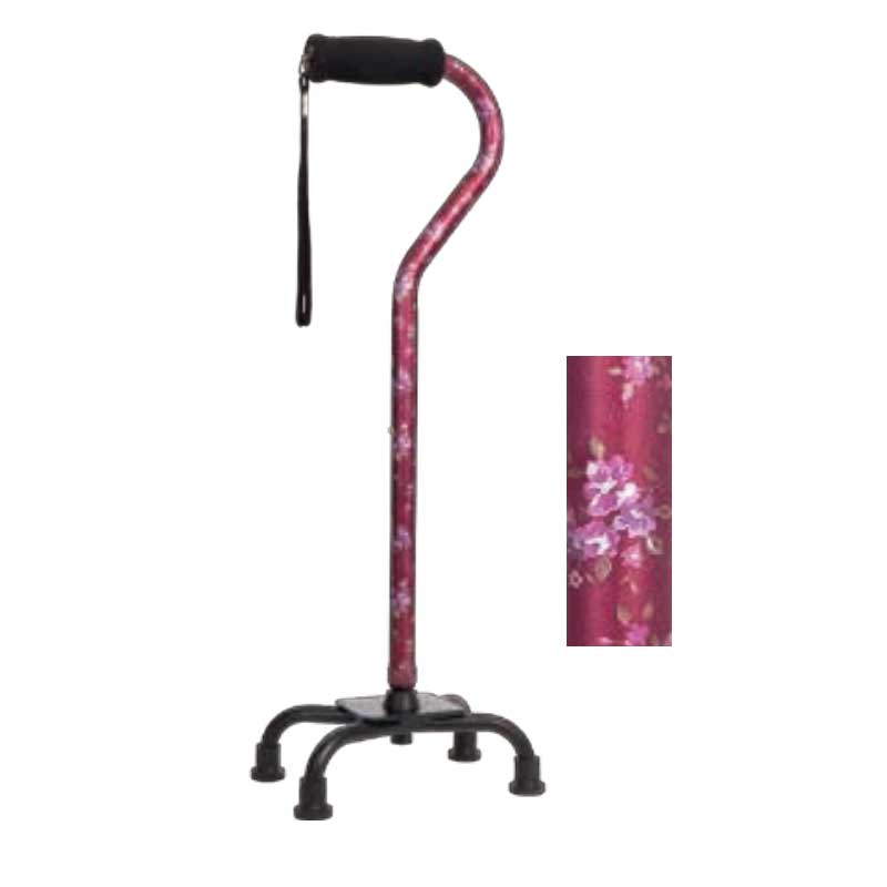 ウォーキング・ステッキ・杖 シニアサポート 歩く力を応援 アルミ四点杖 WB5148 花ワイン