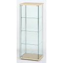 ガラス コレクションケース 4段 ロータイプ 高さ120 ナチュラル ホワイト ブラウン