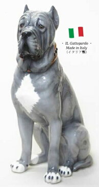 ナポリタンマスティフ 置物 オブジェ h6-113 【送料無料】 イタリア 陶器 動物 雑貨 犬 イヌ