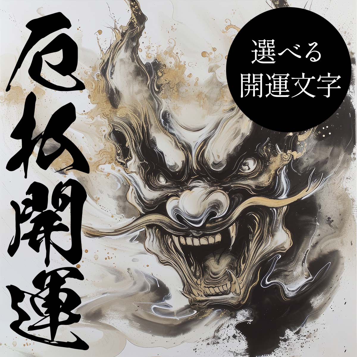 Rakuten - 守護神 鬼神 開運 正方形ポスター ご利益 魔除け 厄払い 後厄 前役 グッズ 四角 デザイン ポスター スクエア 5センチ刻みでサイズ豊富 インテリア デザイン プリント 絵画 オフィス 住宅 店舗 お洒落 かっこいい【mj-poster-29】