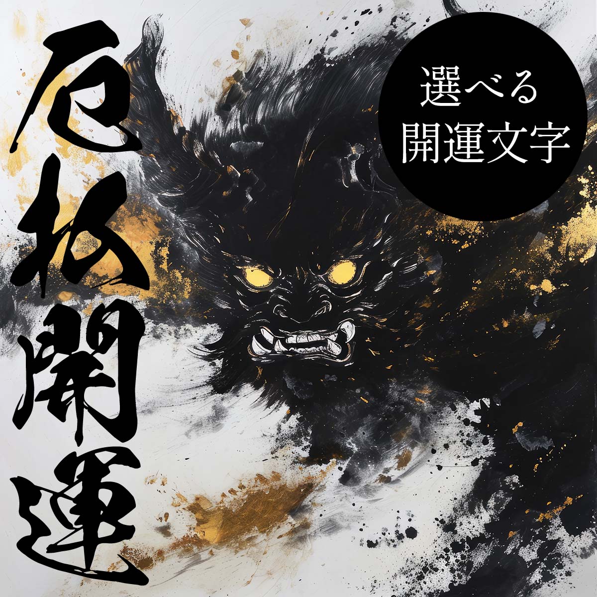 守護神 鬼神 開運 正方形ポスター ご利益 魔除け 厄払い 後厄 前役 グッズ 四角 デザイン ポスター スクエア 5センチ刻みでサイズ豊富 インテリア デザイン プリント 絵画 オフィス 住宅 店舗 お洒落 かっこいい【mj-poster-7】