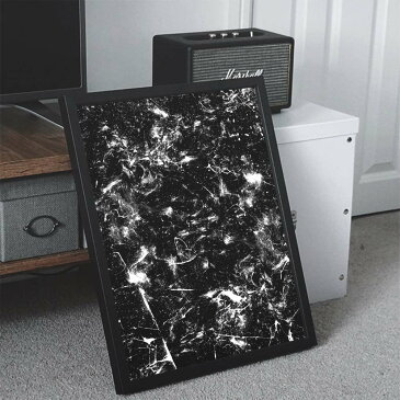 【送料無料】選べるサイズ A2サイズ(約42×59cm) インテリア オシャレ ファッションポスター アート ペイント 絵具 白 黒 モノクロ モノトーン 油絵 リビング 玄関 絵画 オイル モダン 不思議 シンプル 大理石 マーブル 模様
