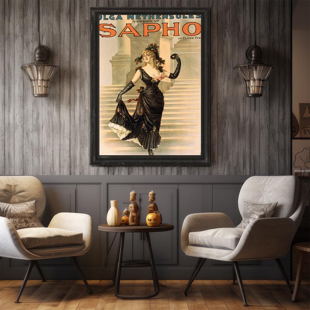 Olga_Nethersole’s_version_of_Sapho_by_Clyde_Fitch. 超レトロ 古い 世界 ポスター インテリア クラシック 古典 ヴィンテージ アンティーク デジタルリマスター おしゃれ プリントポスター フォト オシャレ アート モダン 【bn-poster-2016】 2