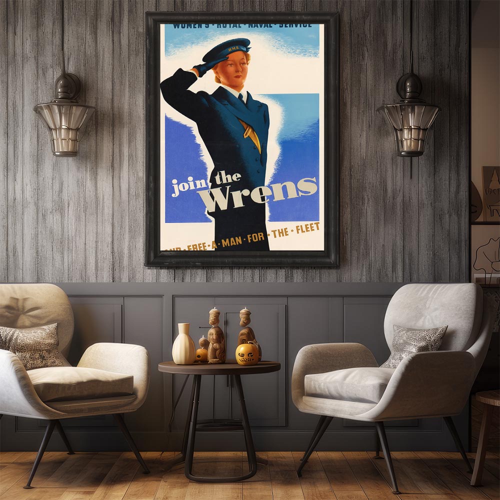 Women’s_Royal_Naval_Service_?_Join_the_Wrens 超レトロ 古い 世界 ポスター インテリア クラシック 古典 ヴィンテージ アンティーク デジタルリマスター おしゃれ プリントポスター フォト オシャレ アート モダン 【bn-poster-2459】 2