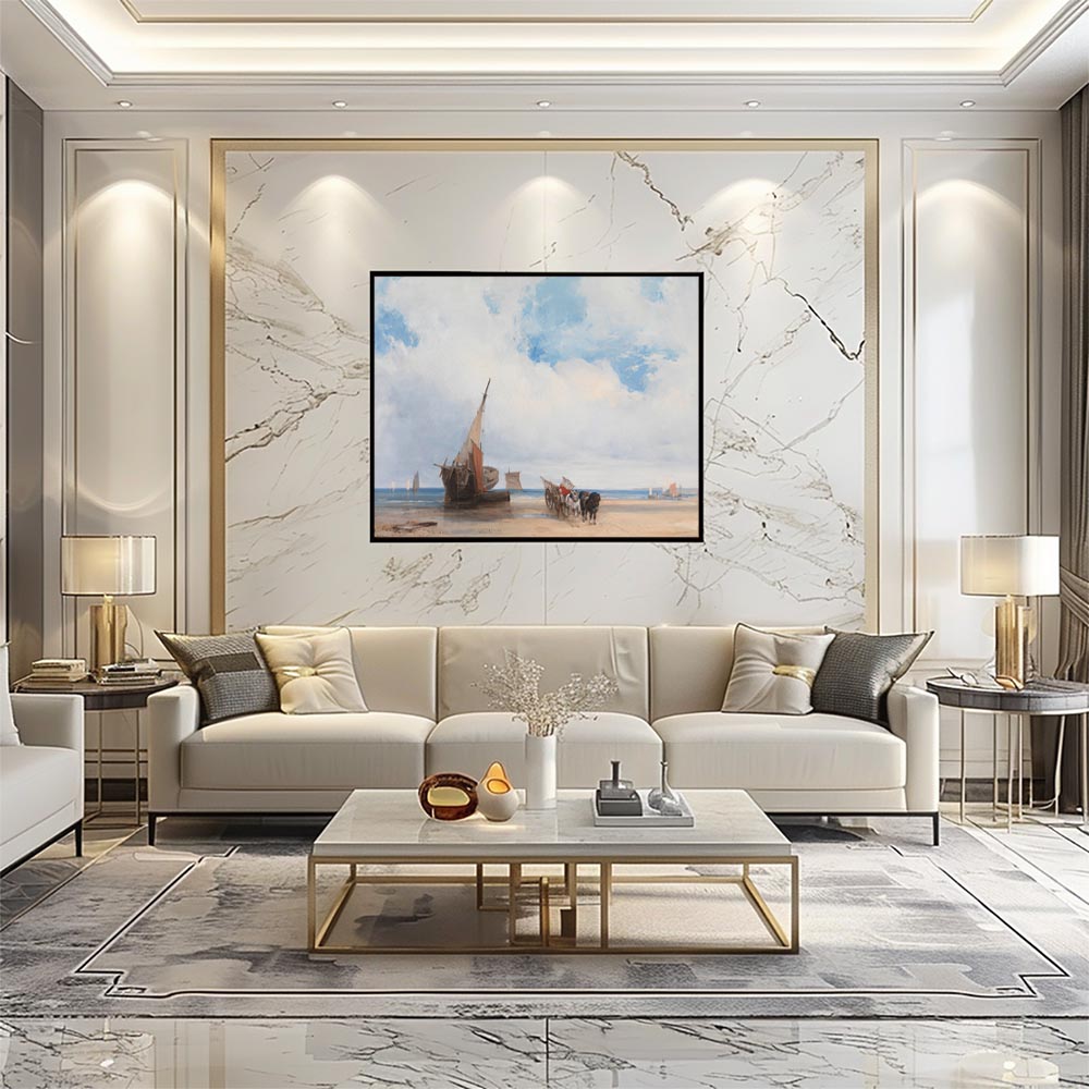 世界の古い絵画 レトロポスター デジタルリマスターBeached Vessels and a Wagon near Trouville France インテリア a0 a1 a2 a3 a4 b4 b0 b1 b2 b3作品 油絵 水彩画 おしゃれ モダン シンプル お洒落【bn-poster-2818】