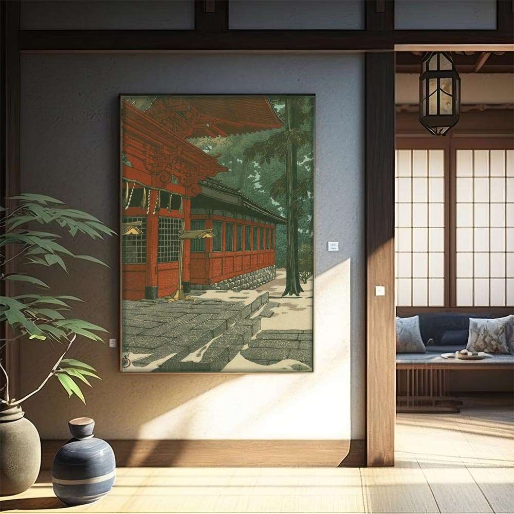 川瀬巴水 かわせはすい 浮世絵 ポスター 6山王の残雪 複製 レプリカ 名画 デジタルリマスター レトロ絵画 絵師 インテリア おしゃれ アート a0 a1 a2 a3 a4 b0 b1 b2 b3 b4 縦【bn-poster-104】 2