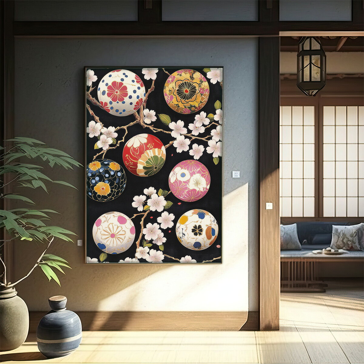 和柄 千代紙 和風 ジャパン 日本 レトロ 古典 古い ビンテージ ポスター 用紙とサイズが選べる インテリア おしゃれ プリントポスター フォト イラスト お洒落 特大 大きい【lm-poster-3043】 2