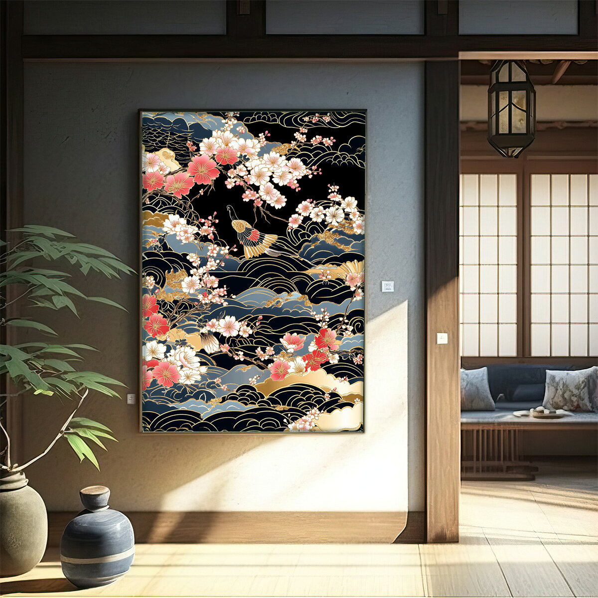 和柄 千代紙 和風 ジャパン 日本 レトロ 古典 古い ビンテージ ポスター 用紙とサイズが選べる インテリア おしゃれ プリントポスター フォト イラスト お洒落 特大 大きい【lm-poster-3106】 2