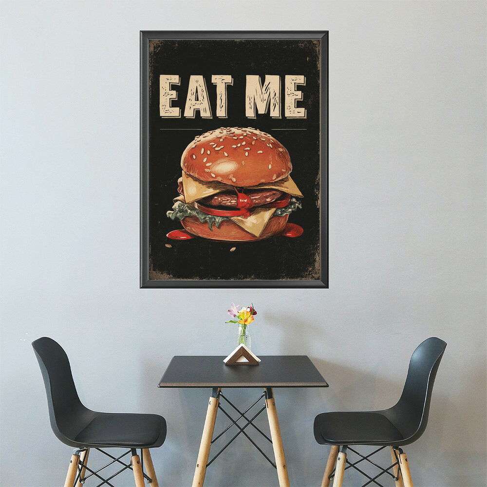 ハンバーガーポスター アメリカンポスター ハンバーガー アート レトロデザイン EAT ME TASTY カフェ装飾 インテリア おしゃれ プリントポスター フォト イラスト お洒落 特大 大きい【lm-poster-5711】 interiorposter-10061092 ファッションポスターEFPI サンプル画像2