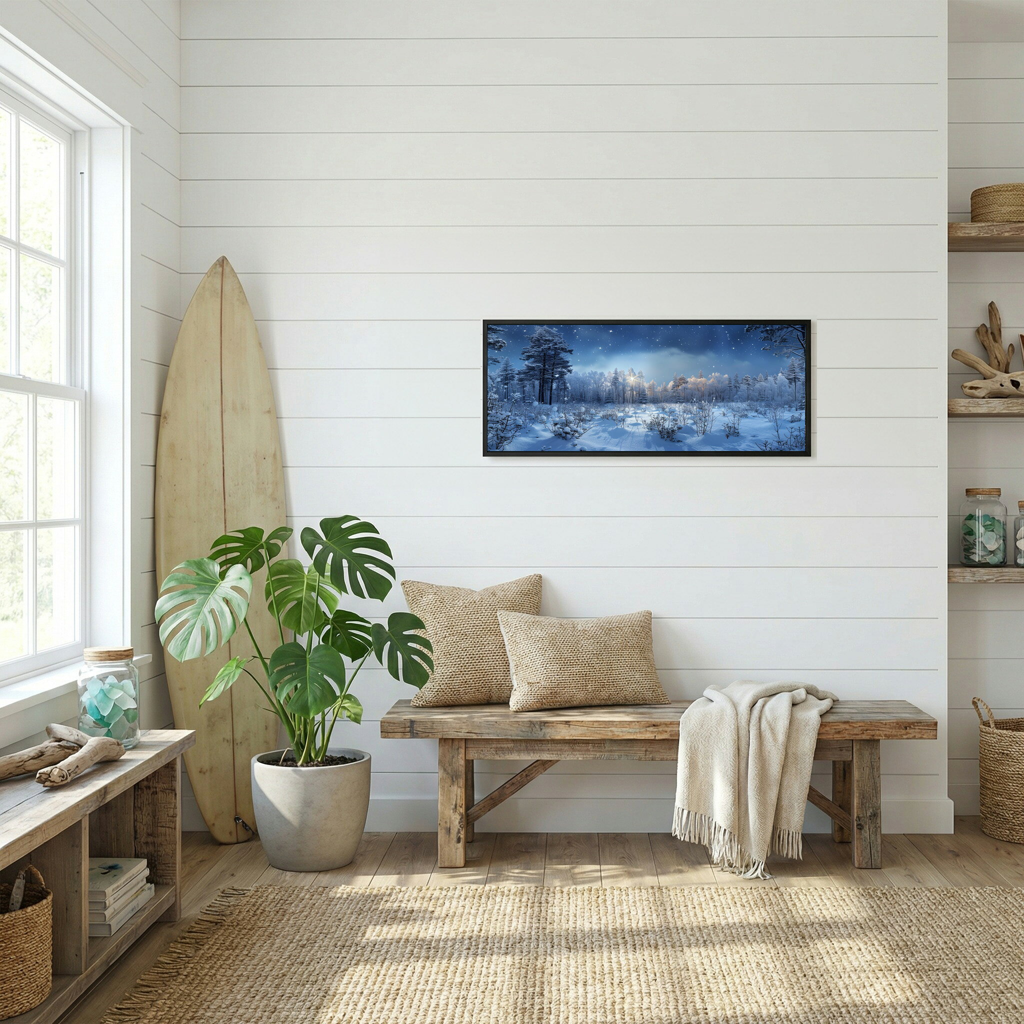 風景 景色 絵画 絵 名画 画家 油絵 水彩 景色パノラマポスター (297mm×840mm) フレーム 横長 額縁 インテリア アルミフレーム 絵画 作品 水平 アート 【pn-poster-297】 2