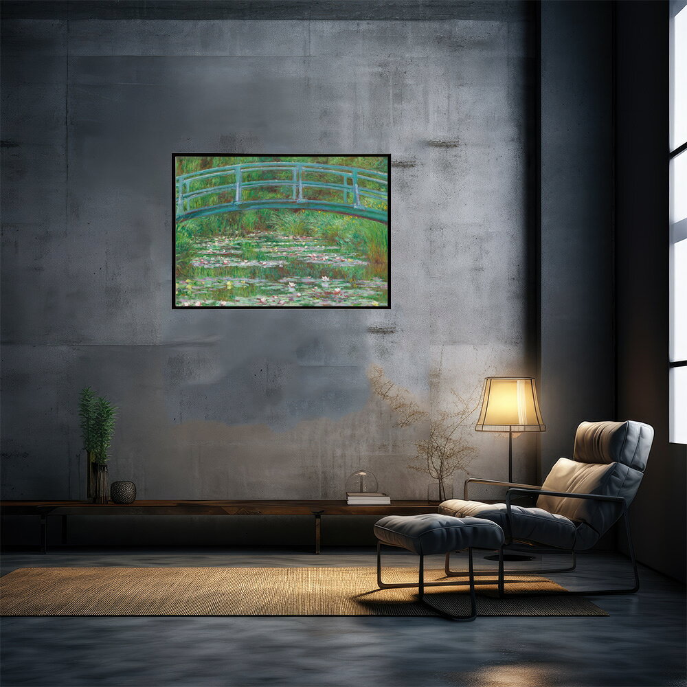 ファッションポスターEFPIの【クロード・モネ】橋の風景/The Japanese Footbridge【Claude Monet】(1899)絵画 ポスター デジタルリマスター 名画 絵 復刻 油絵 水【bn-poster-8099】｜アングル2