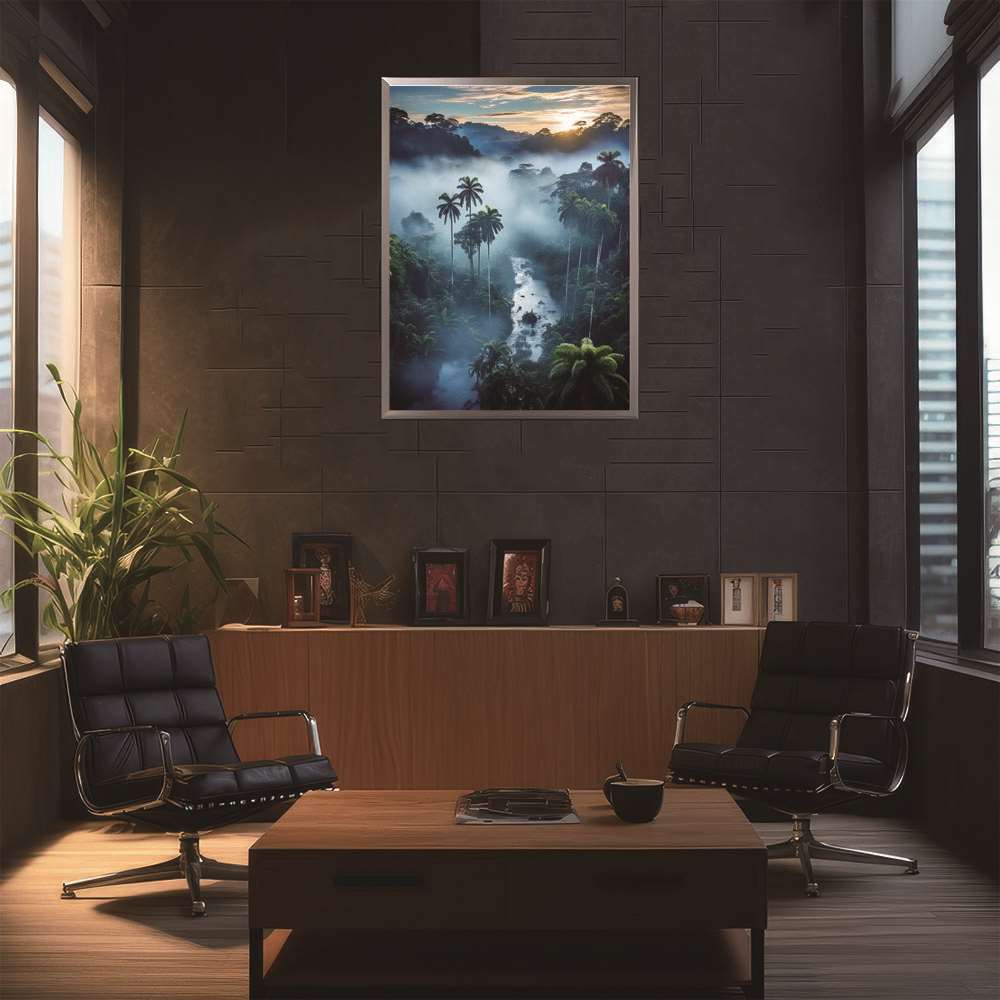 ポスター ジャングル 植物 景色 上空映像 緑 自然 森 林 木 草 葉っぱ シンプル オシャレ お洒落【lh-poster-1740】 2
