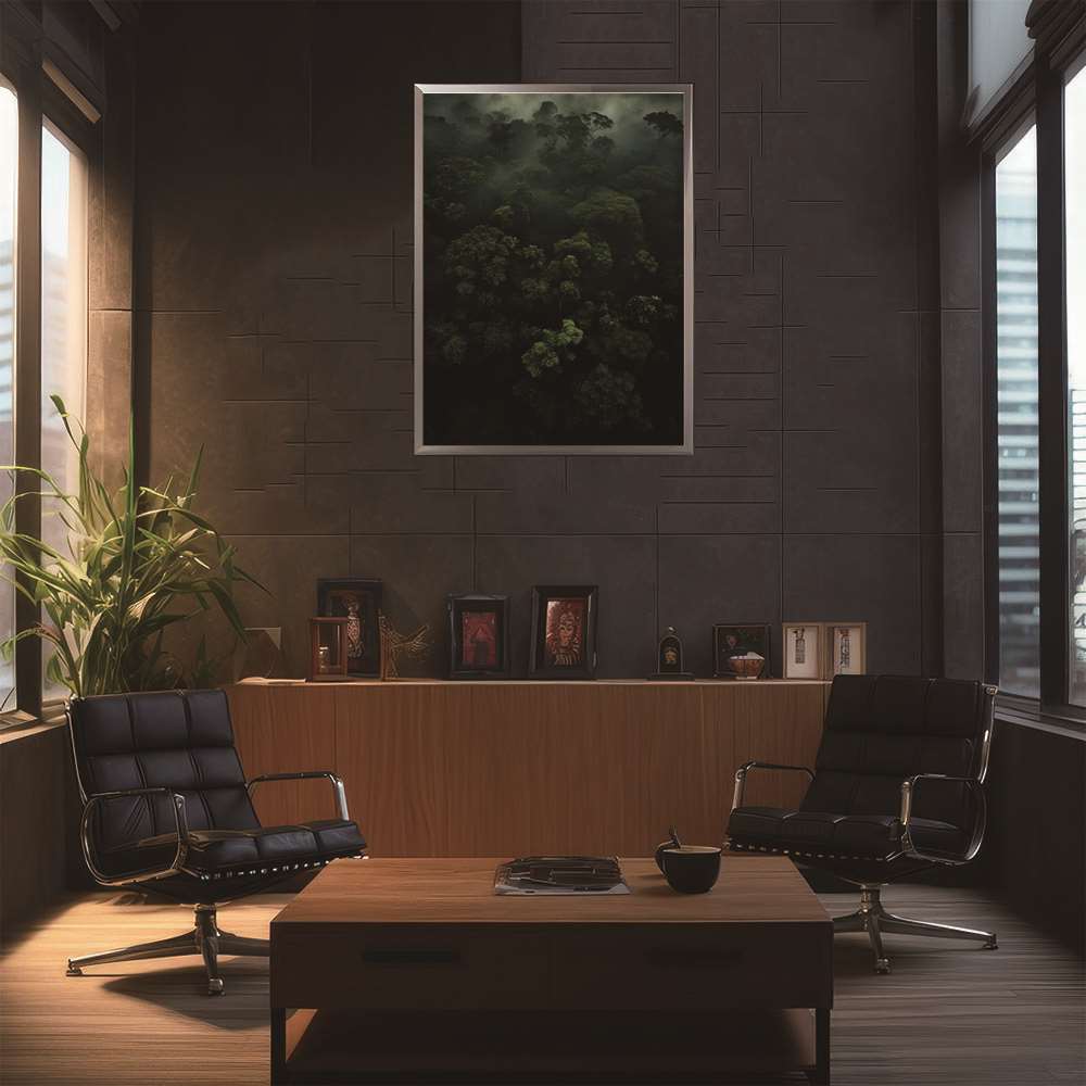 ポスター ジャングル 植物 景色 上空映像 緑 自然 森 林 木 草 葉っぱ シンプル オシャレ お洒落【lh-poster-1744】 2