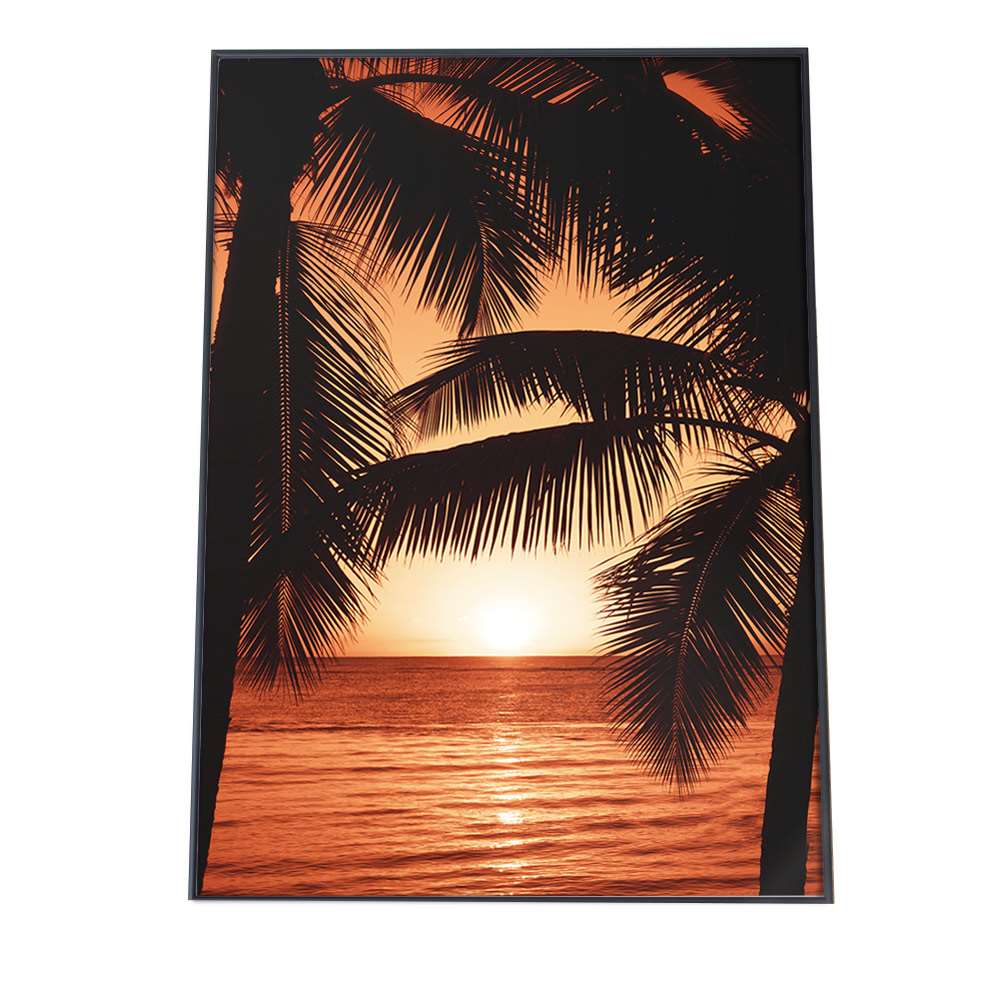 アートプリント ポスター インテリア おしゃれ フォト お洒落 サンセット 海 空 夕日 波 サーフ 浜辺 海 空 ビーチ 夏 海岸 ヤシの木 リゾート 西海岸 夕暮れ オレンジ ハワイ a0 a1 a2 a3 a4 b0 b1 b2 b3 b4 特大 小さい 縦【fg-poster-254】